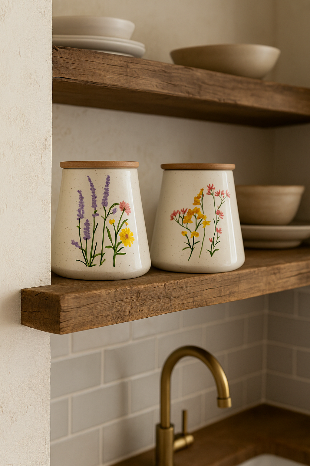 Botes Estilo Artesanal Flores (2 Uds.) - Medium