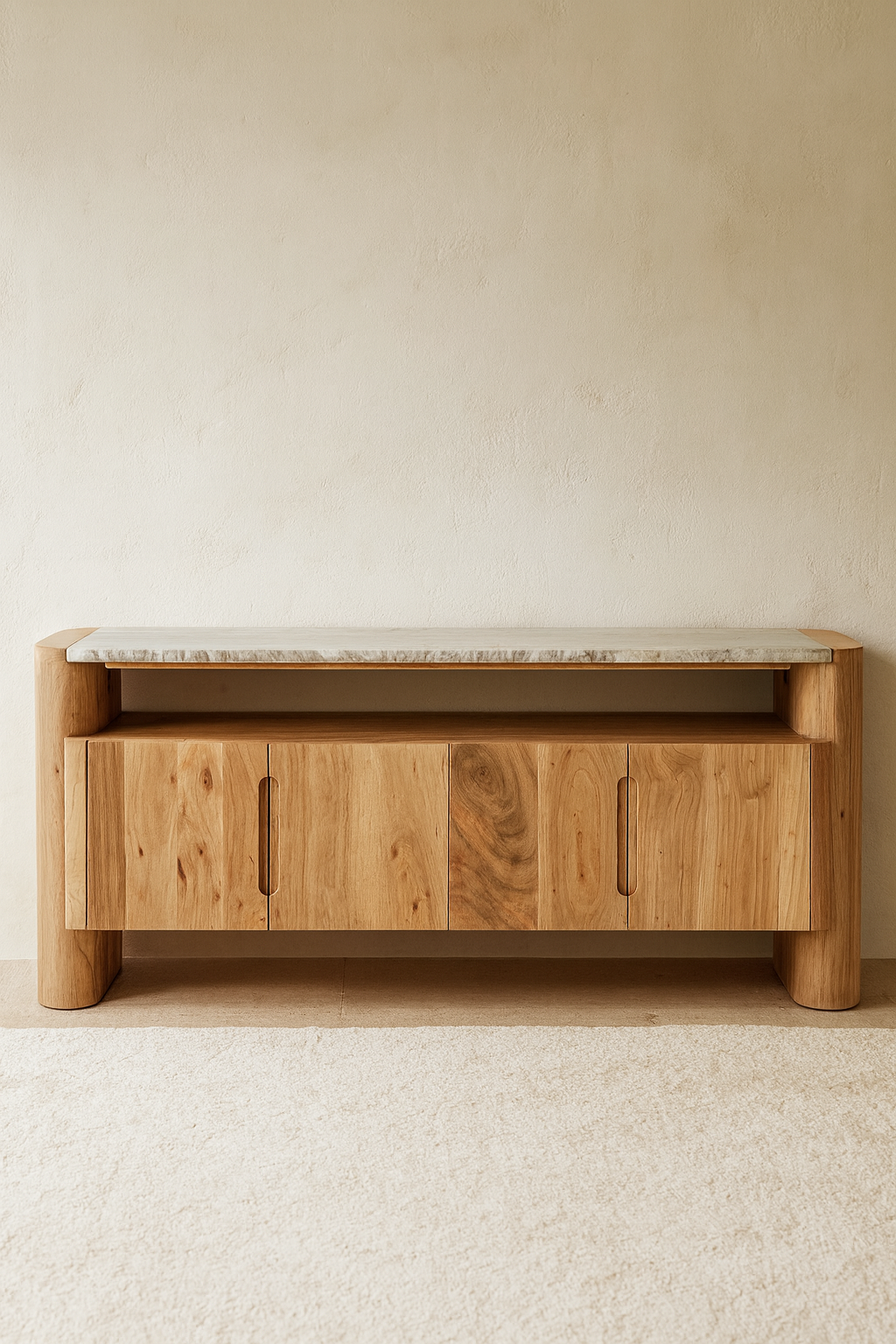 Mueble de TV Mármol y Madera de mango