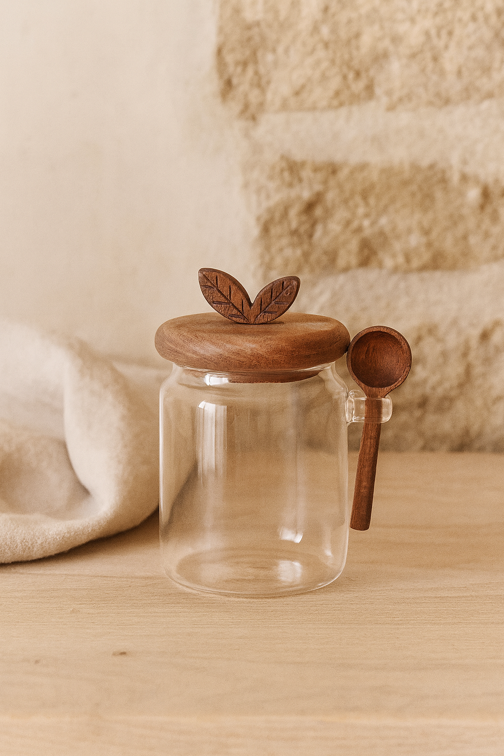 Bote azucarero con cuchara Madera de Acacia