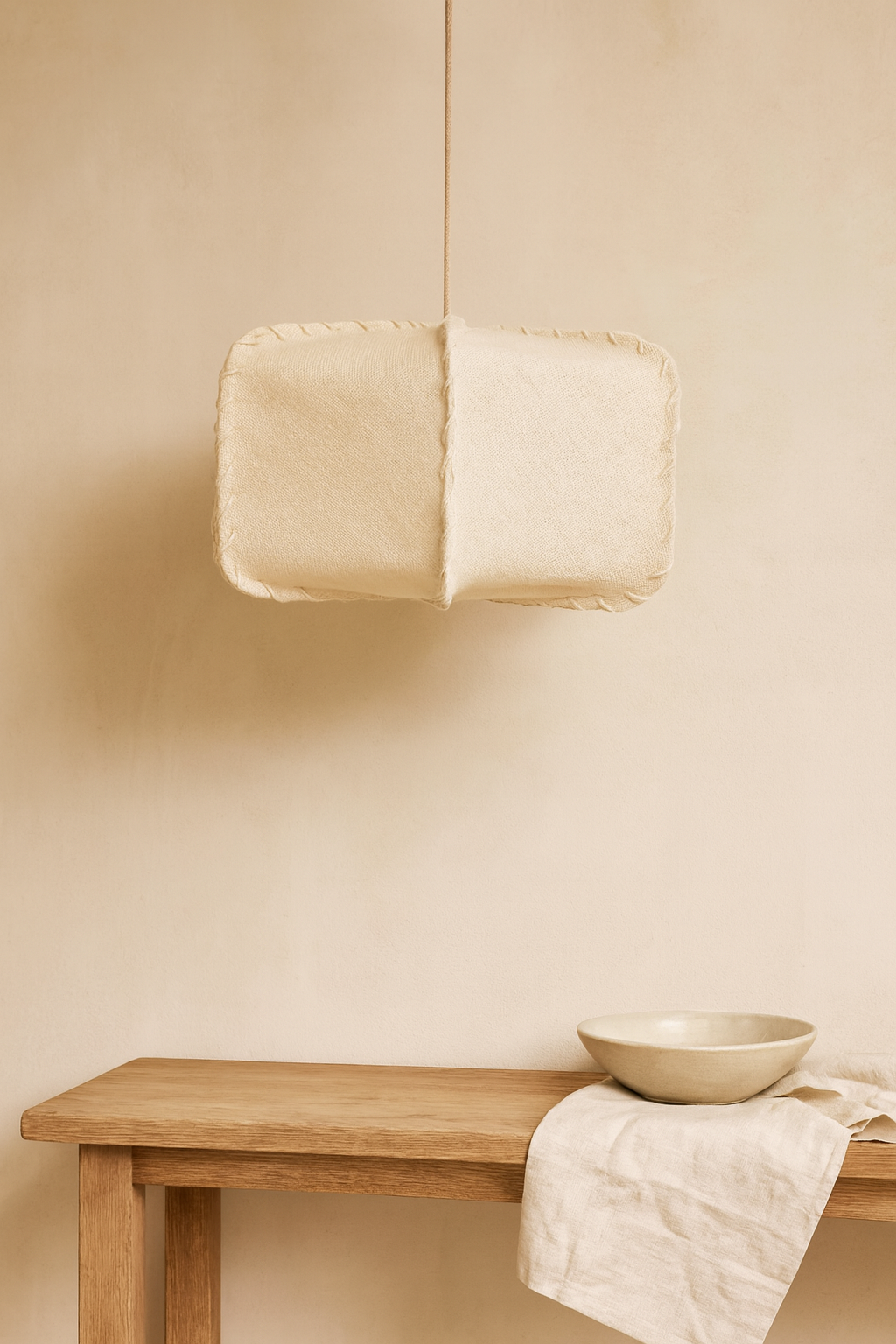 Lámpara de Techo Artesanal Lino Rústico