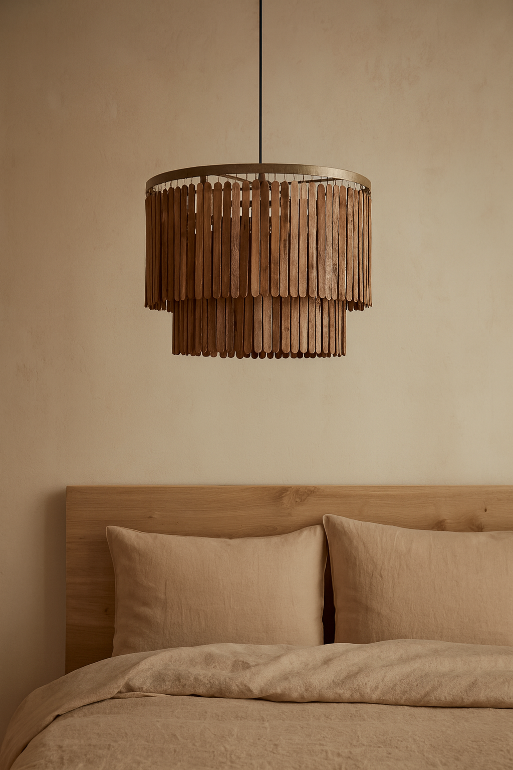 Lámpara de Techo Tablillas Madera de Mango