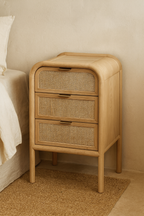 Mesita de Noche Ratán con cajones