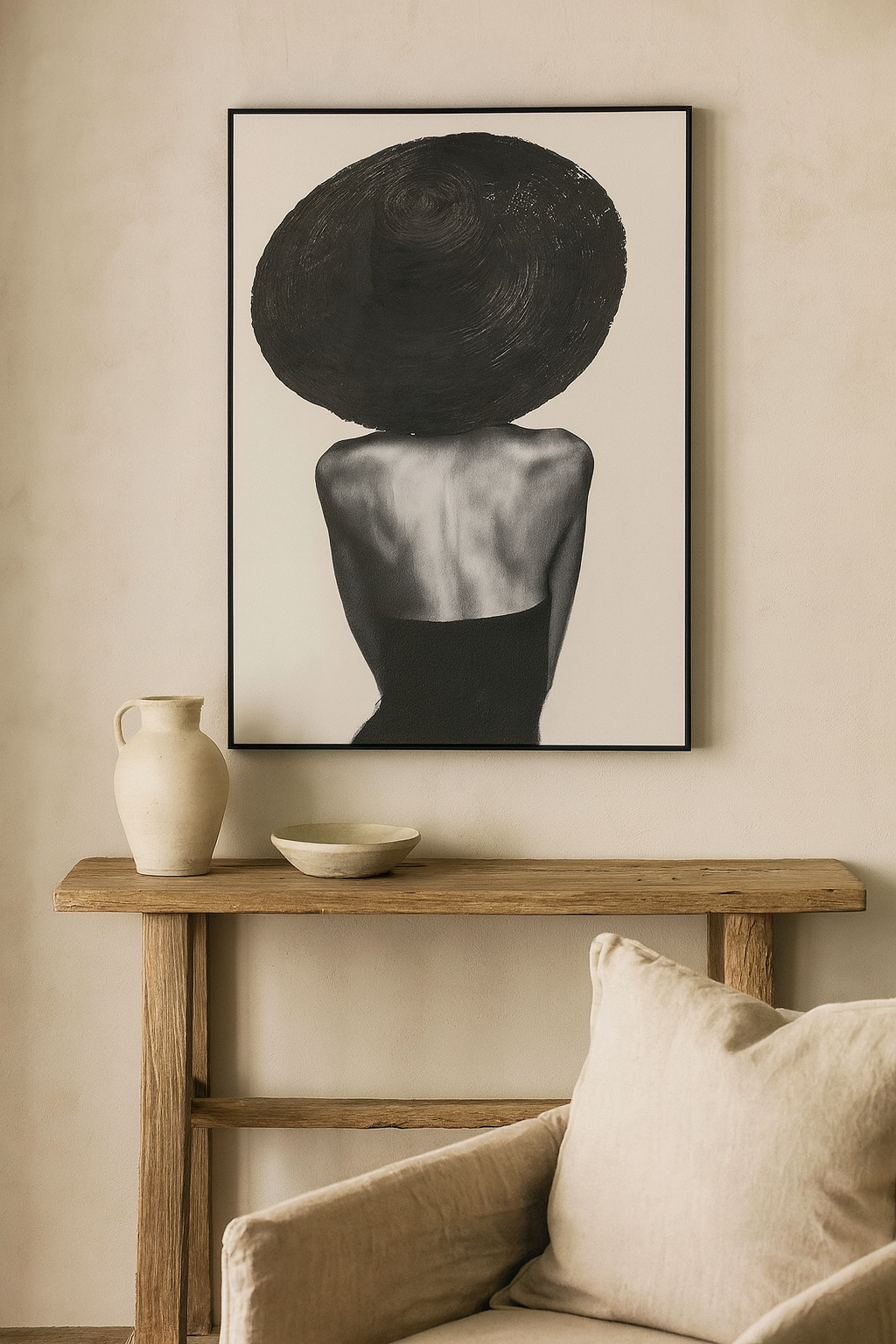 Lienzo Mujer Sombrero Moderno (2 Uds.)