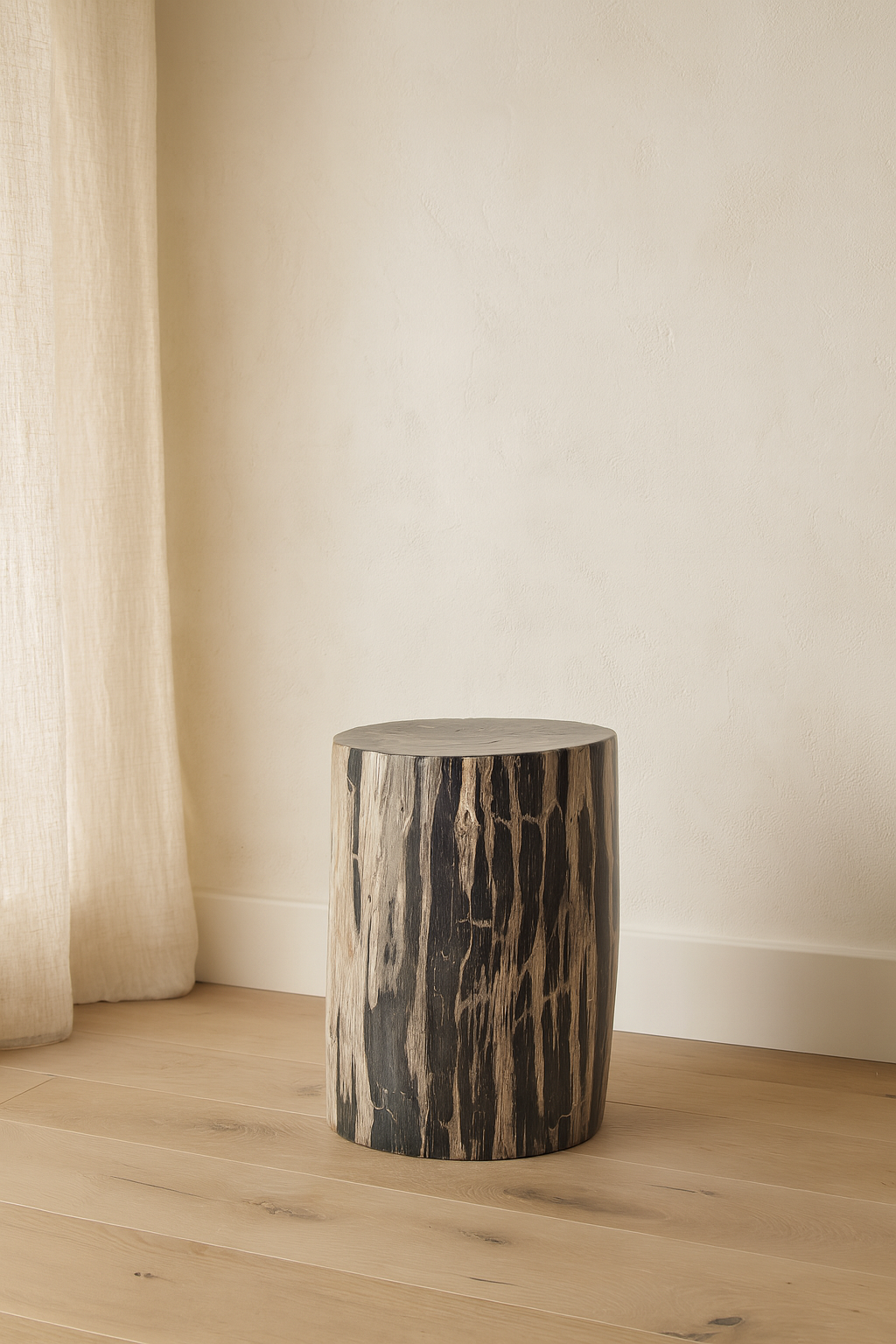 Mesa auxiliar diseño Madera quemada