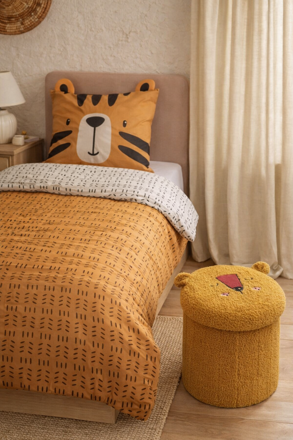 Juego de Sábanas Infantiles Jungle con Puff