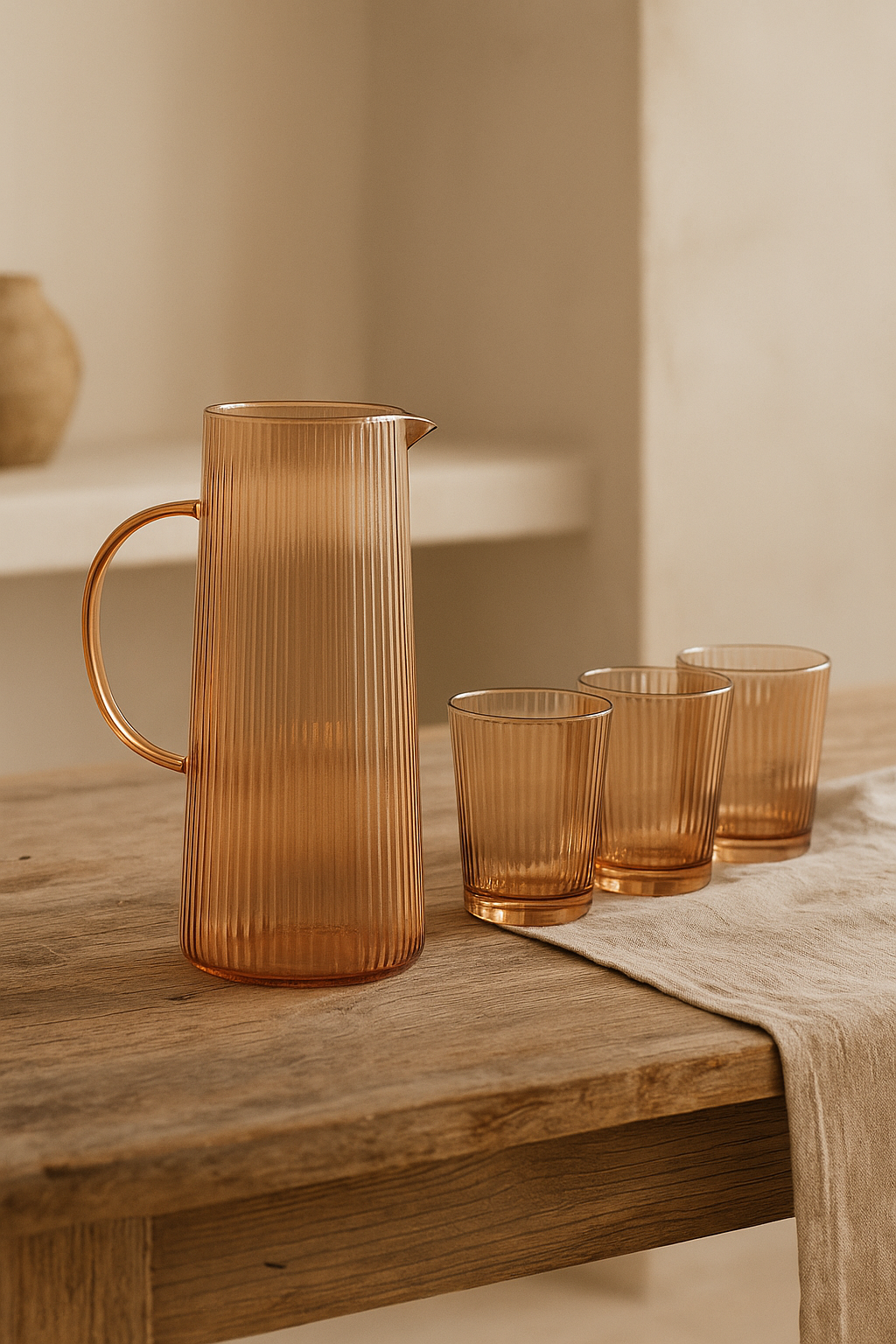 Jarra con vasos Atardecer