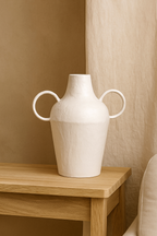 Jarrón Blanco Metal