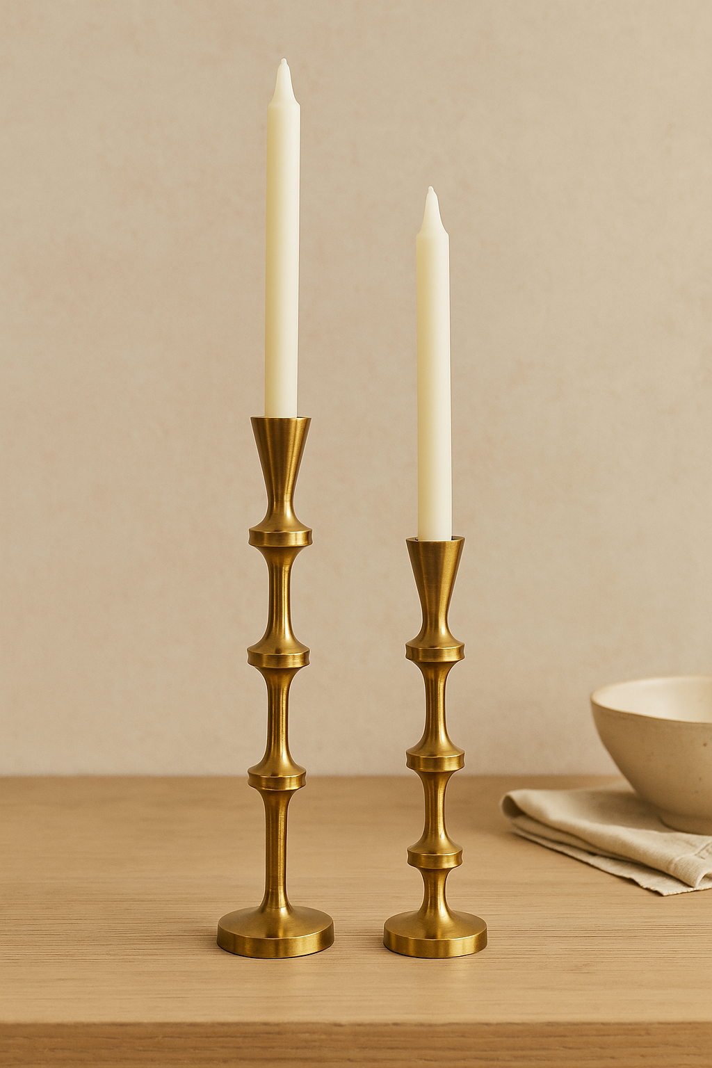 Candelabro Dorado Mid-century (2 Uds)