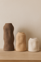 Set de 3 Jarrones Organic Gres Multicolor