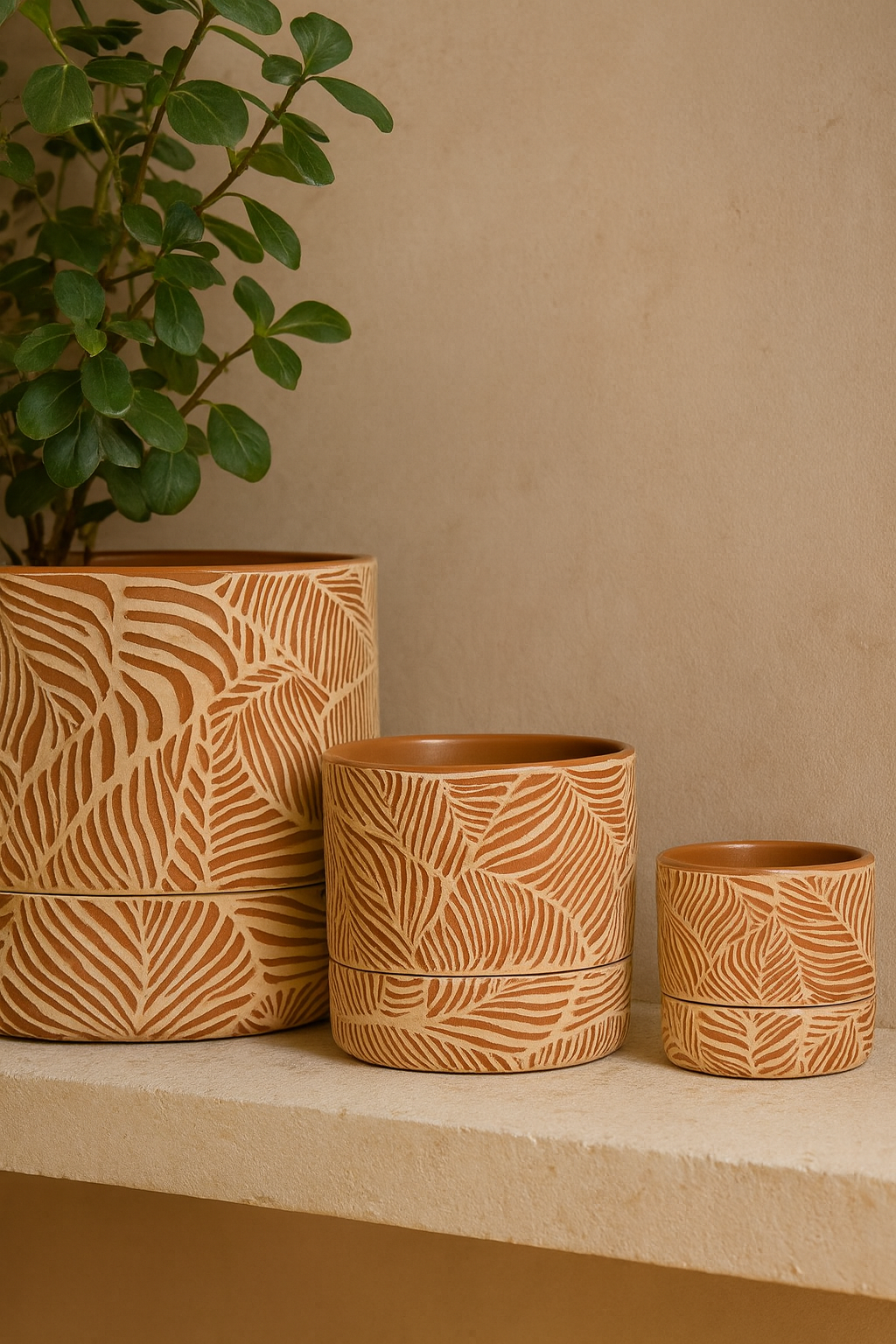 Macetero Tropical Teja (3 uds.)