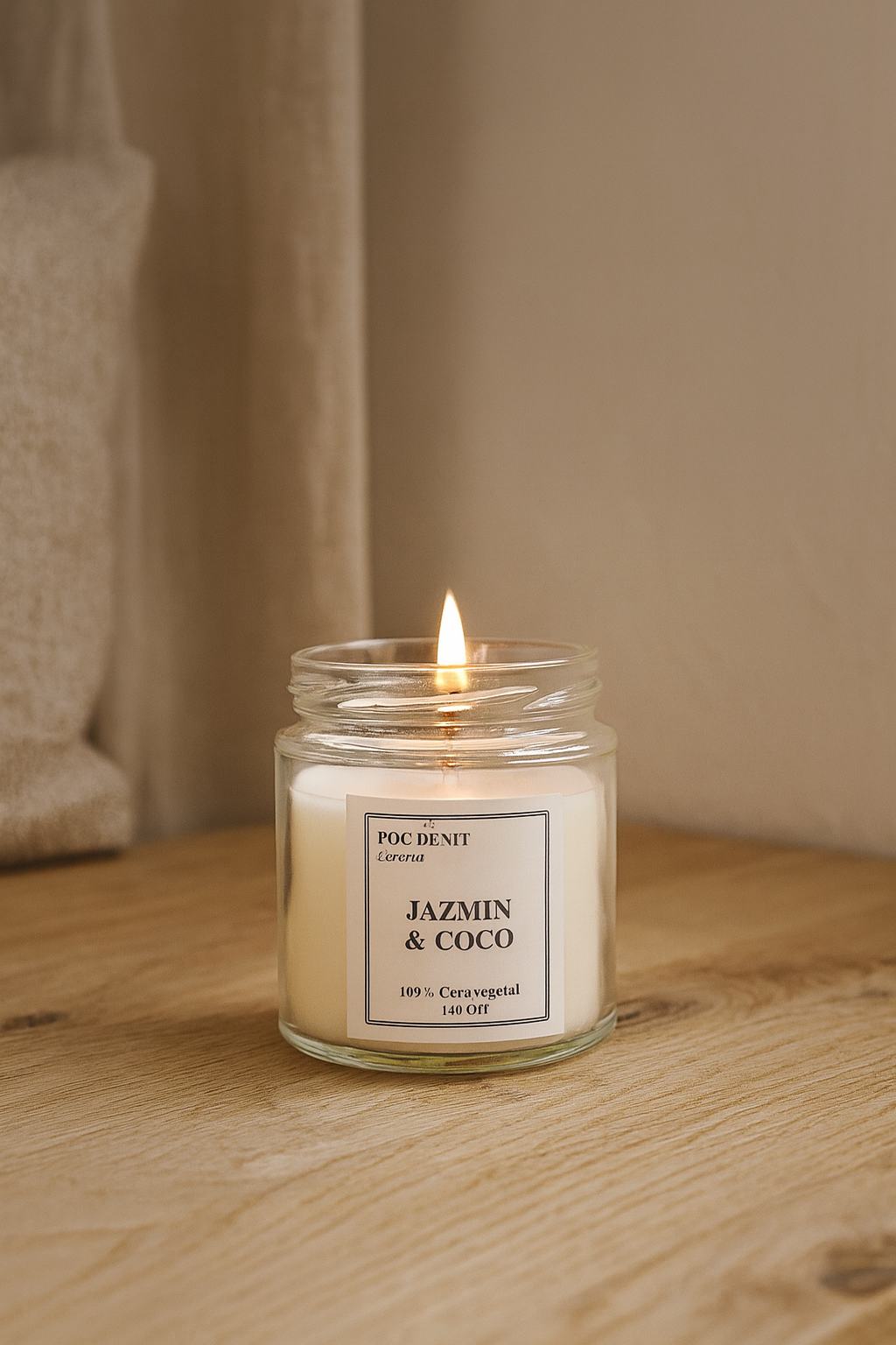 Vela cera vegetal Jazmín y Coco