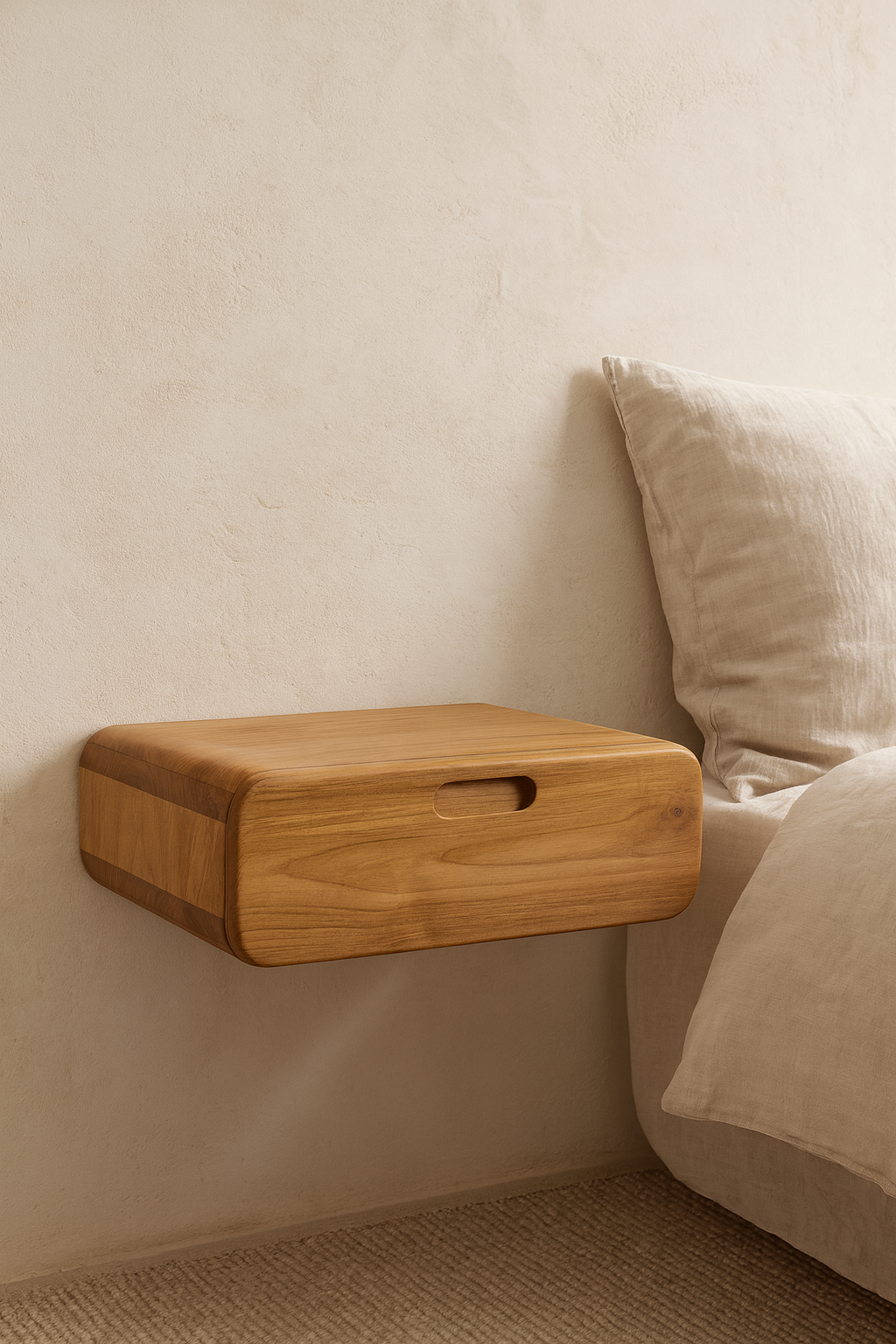 Mesita de Noche Teca Colgante