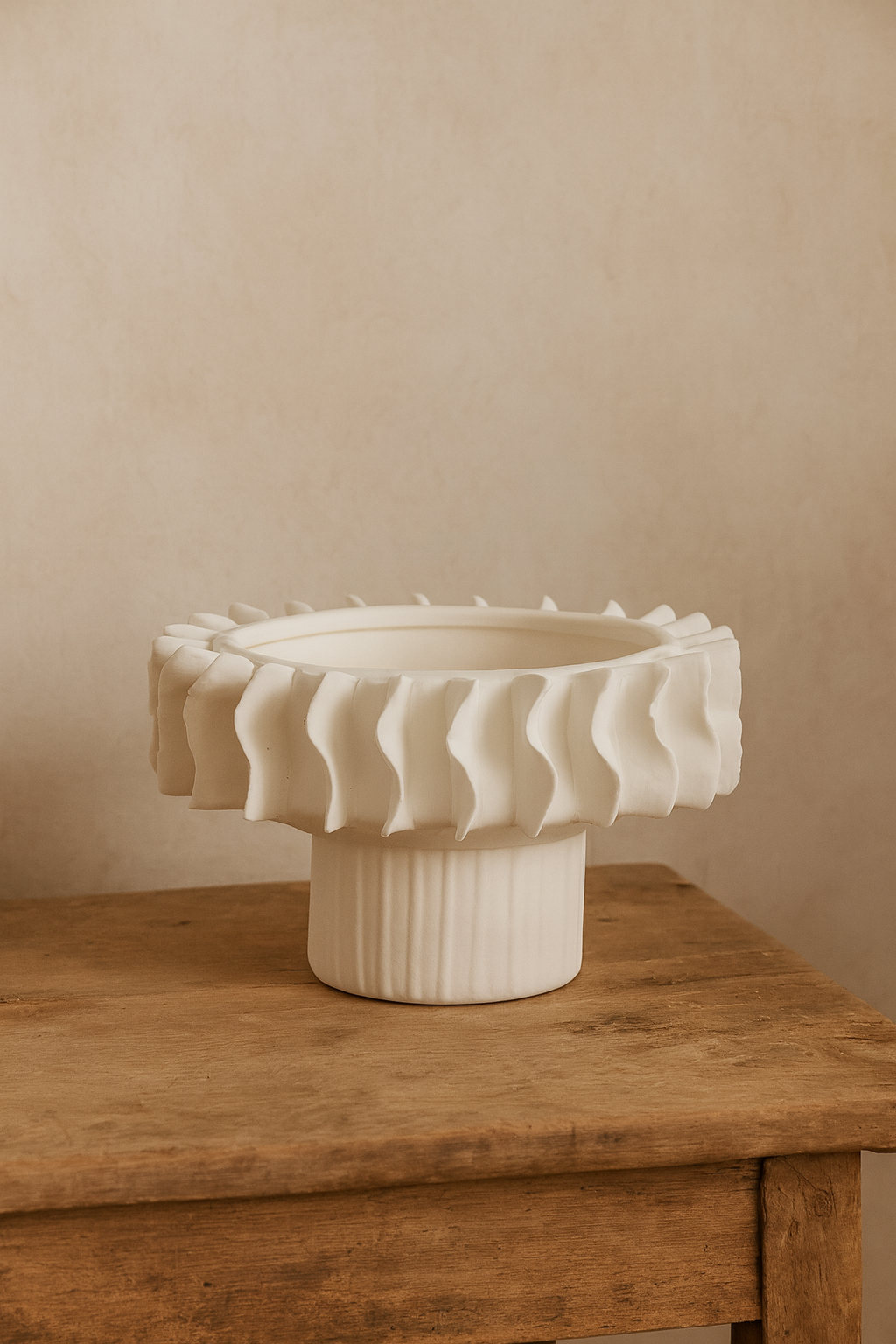 Centro de Mesa Blanco Cerámica