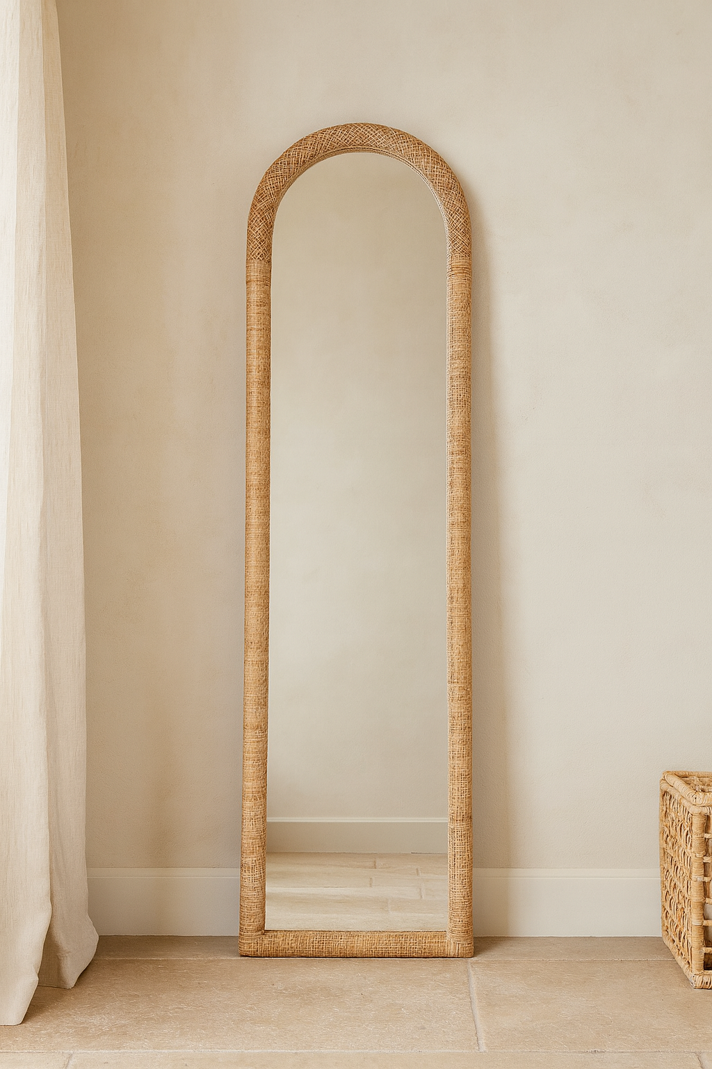 Espejo de pared marco de ratán 170 cm