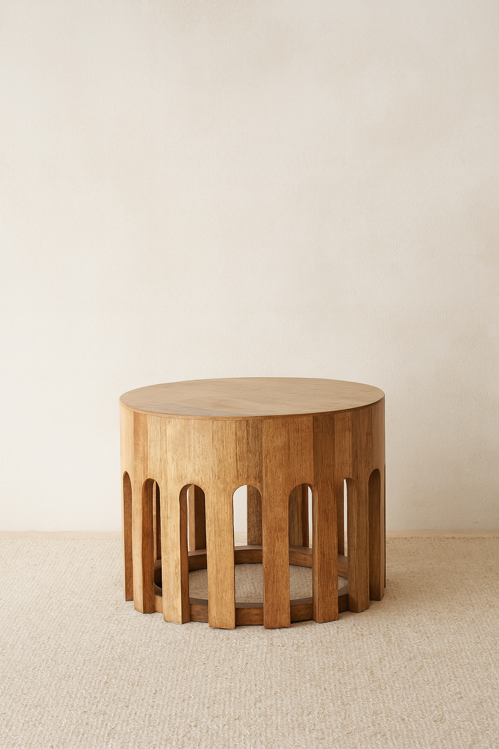 Mesa auxiliar redonda madera de mango