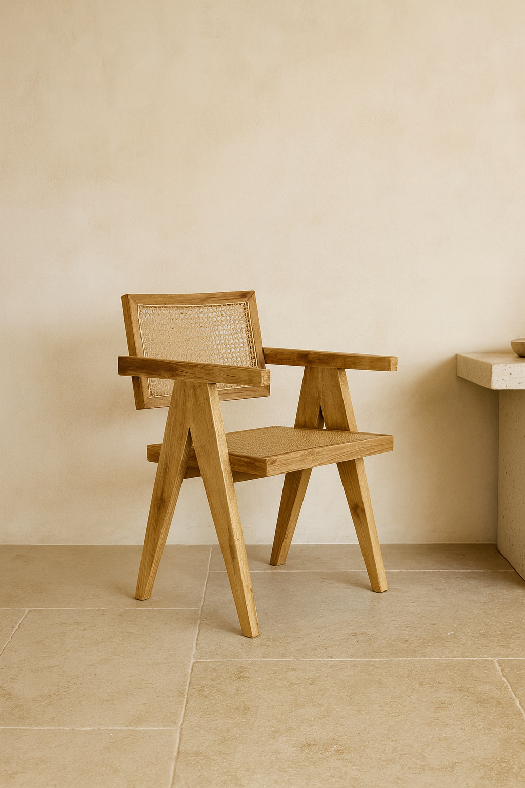 Silla de Comedor Teca Ratán