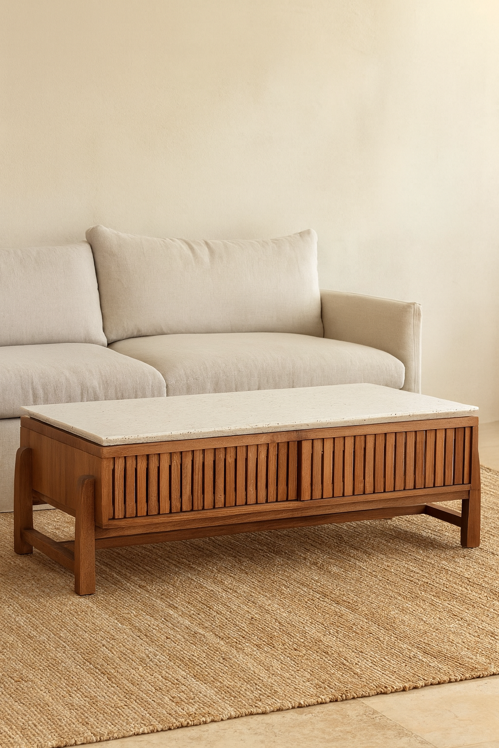 Mesa de Centro Madera y Terrazo