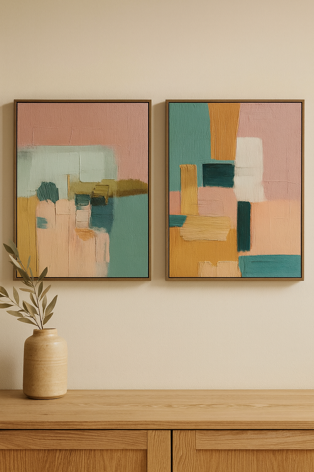 Cuadro Abstracto Urbano Colores (2 Unidades)