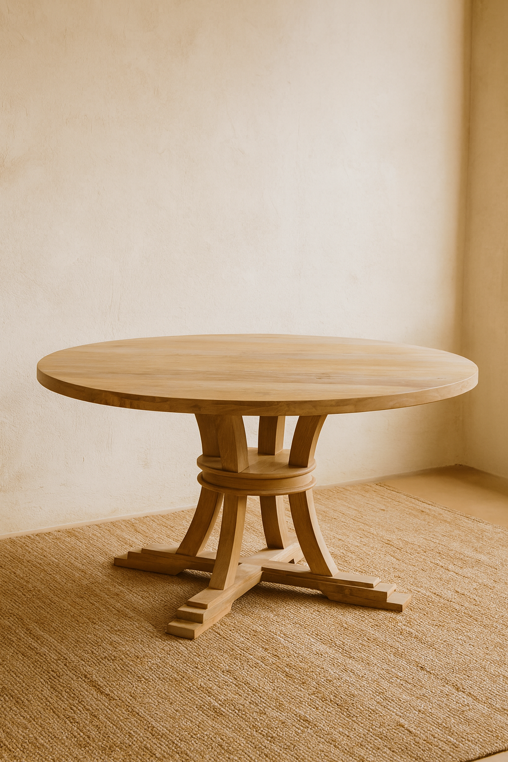 Mesa de Comedor Redonda Madera Colonial