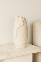 Jarrón Blanco Cerámica Estilo Orgánico