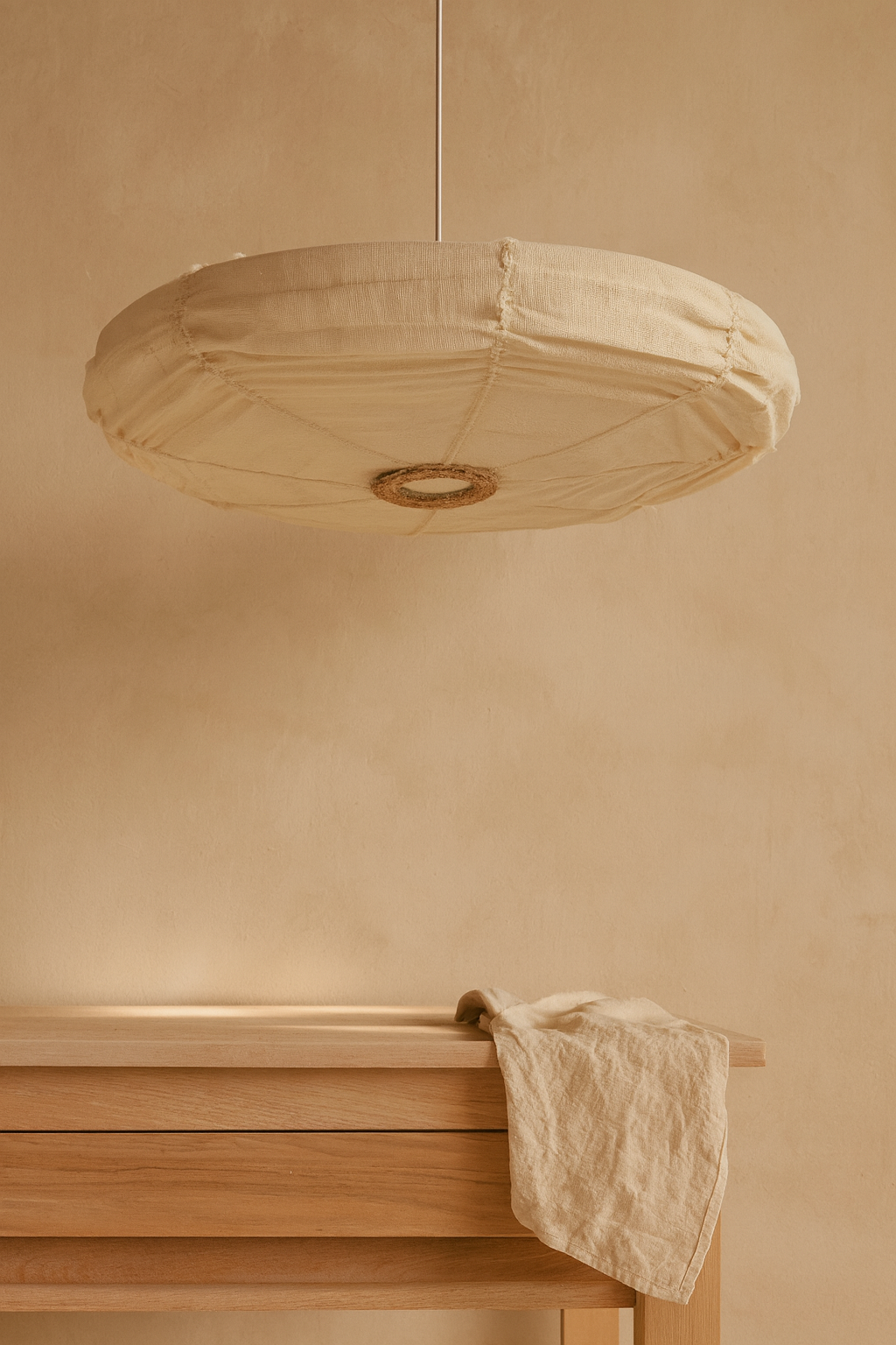 Lámpara de Techo Oval Lino Rústico