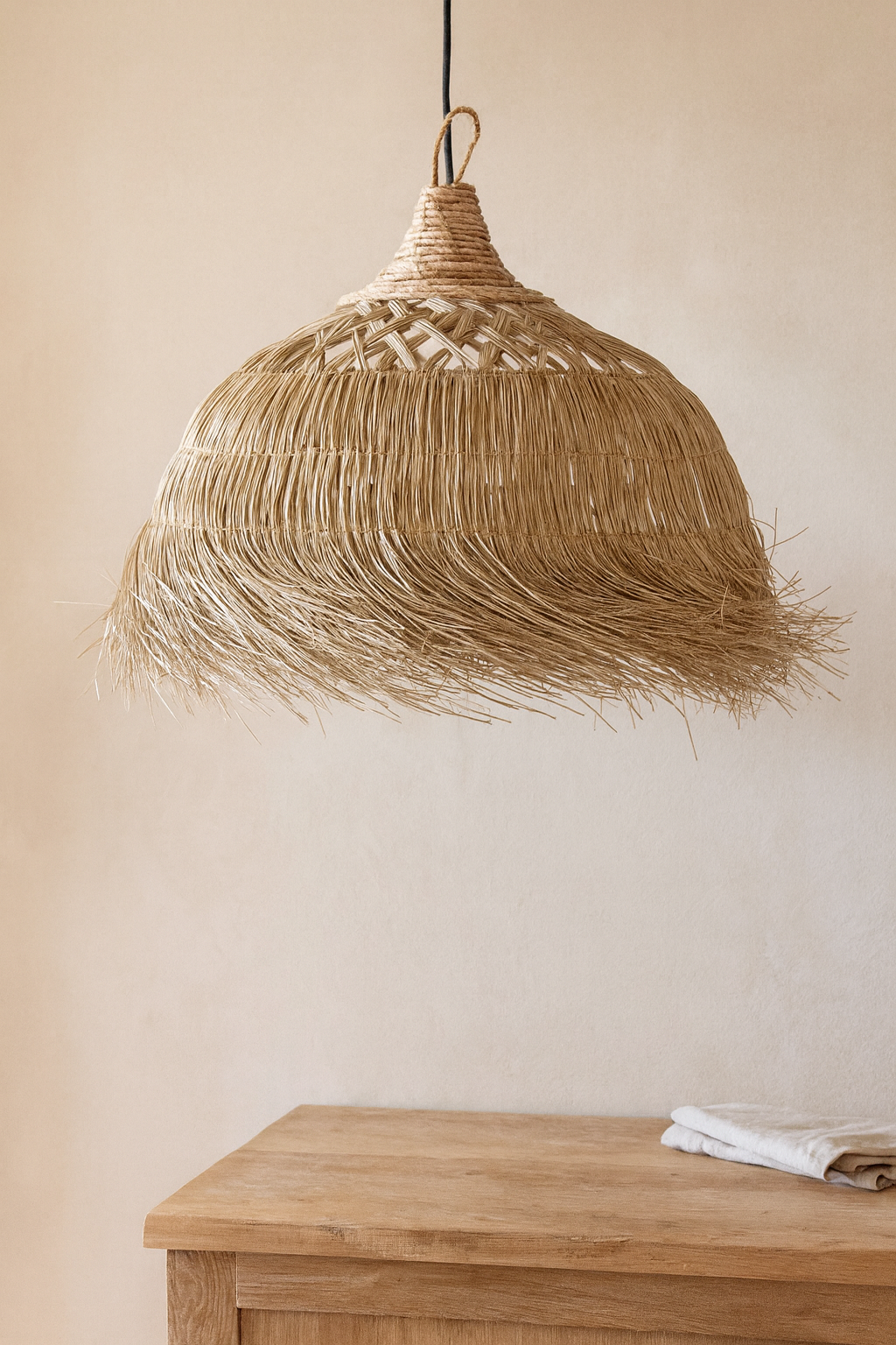 Lámpara de Techo Fibra Natural Boho Chic