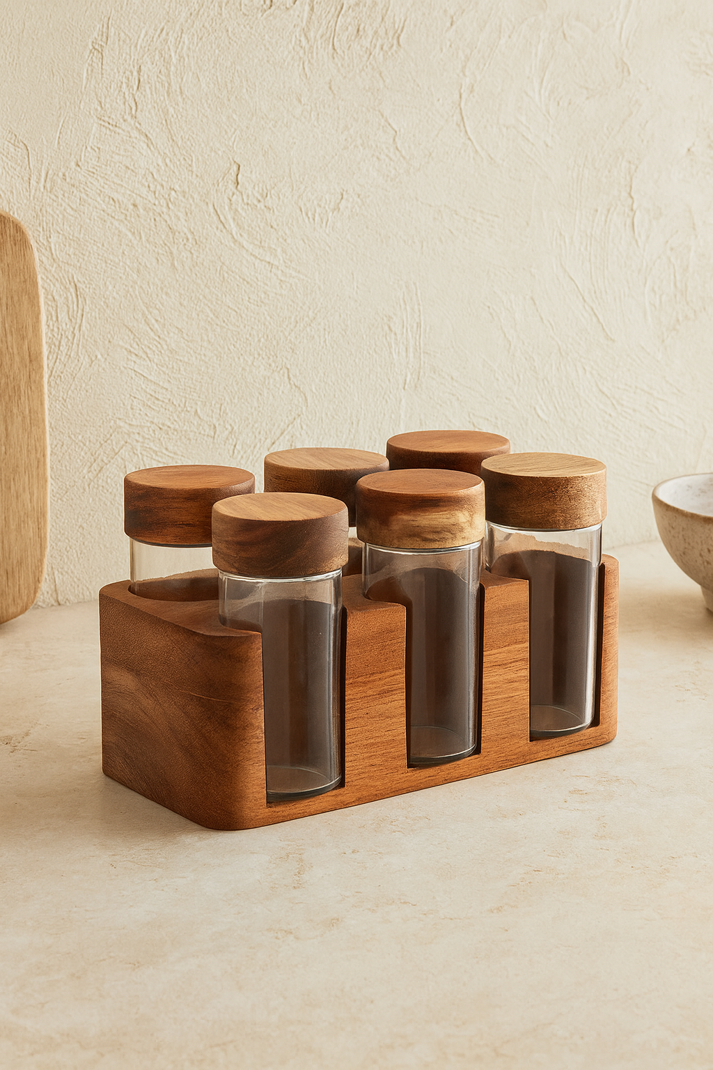 Especiero de 6 botes Madera
