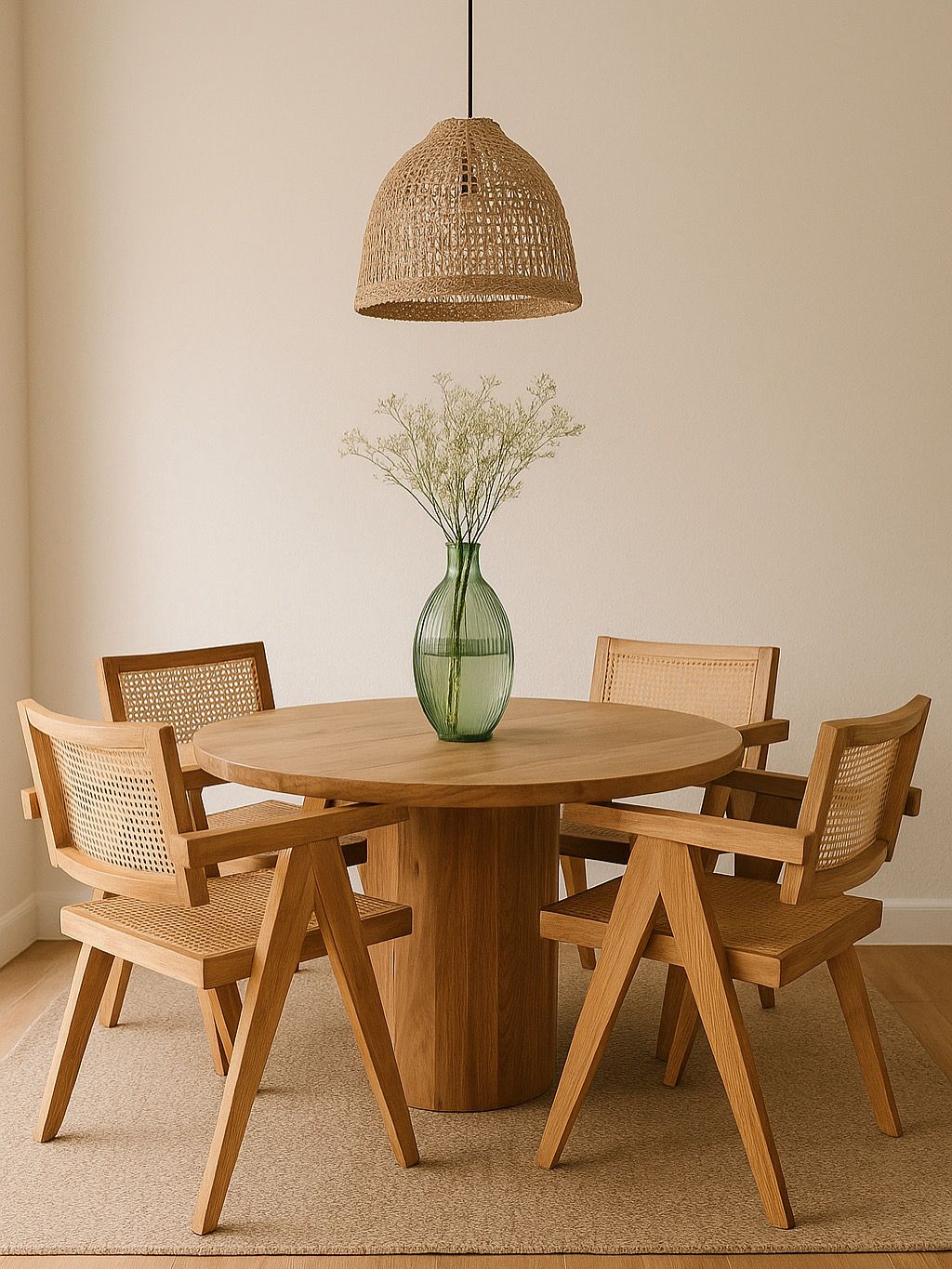 Silla de Comedor Teca Ratán